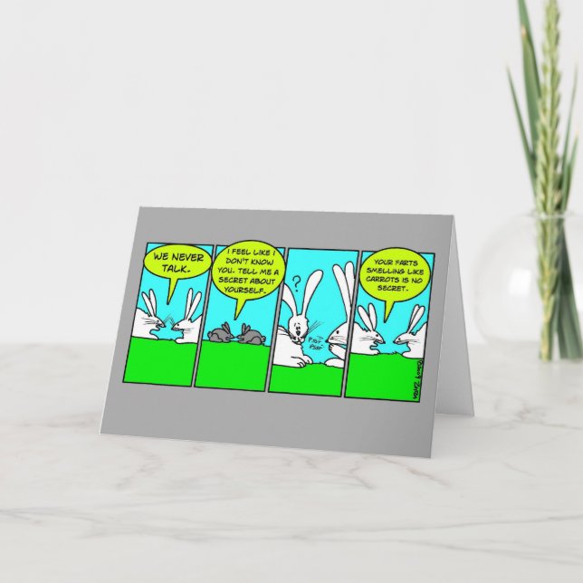 Rabbit Farts (Birthday Card) Card (Front)