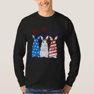 Rabbit Firework 4th Of July Men Woman Merica Usa V T-Shirt