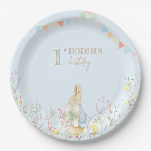 Rabbit First Birthday Paper Plate