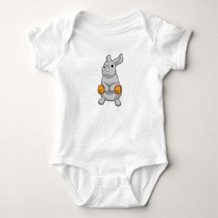 Rabbit Fitness Dumbbell Baby Bodysuit