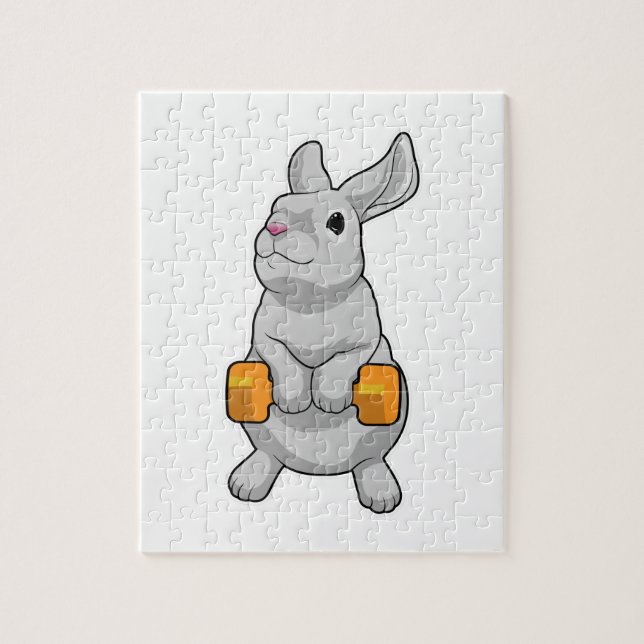 Rabbit Fitness Dumbbell Jigsaw Puzzle (Vertical)