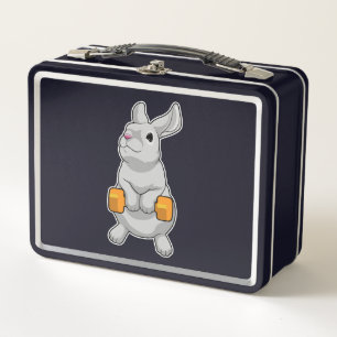 Rabbit Fitness Dumbbell Metal Lunch Box