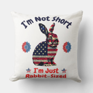 Rabbit Flag America Throw Pillow