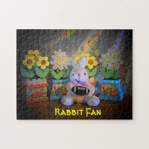 Rabbit football fan jigsaw puzzle
