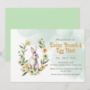 Rabbit Foral Brunch de Pâques Invitation chasse au