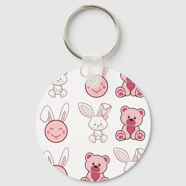rabbit game, retro, vintage keychain (Front)