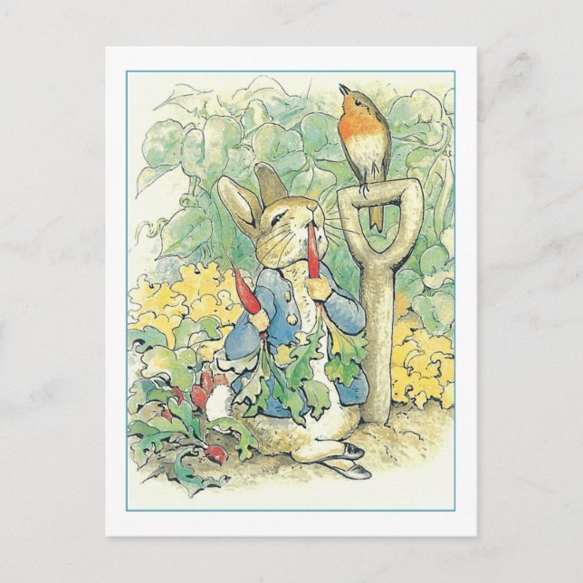 Rabbit Garden Carrots by Beatrix Potter Postcard (Front)