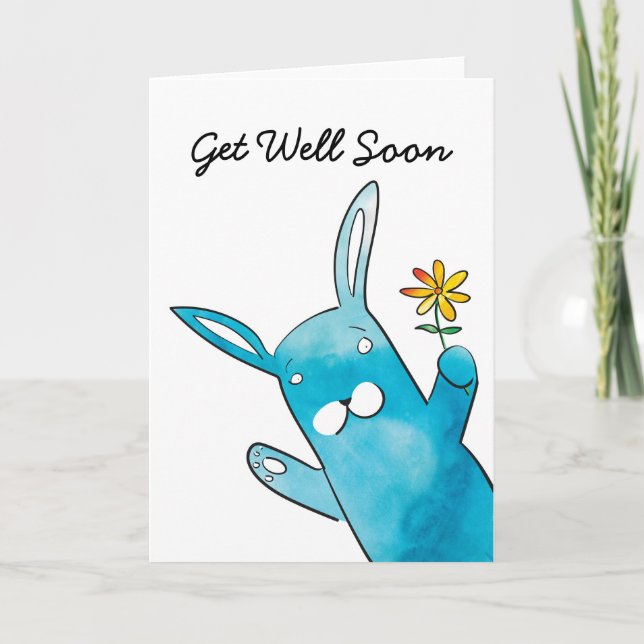 Rabbit Get Well Soon Card (Front)