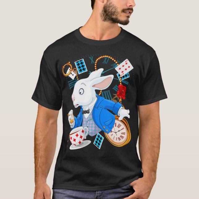Rabbit Gift | Alice In Wonderland  - White Rabbit T-Shirt (Front)
