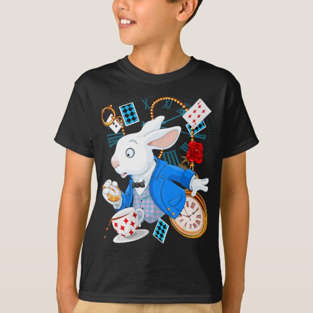 Rabbit Gift | Alice In Wonderland  - White Rabbit T-Shirt (Front)