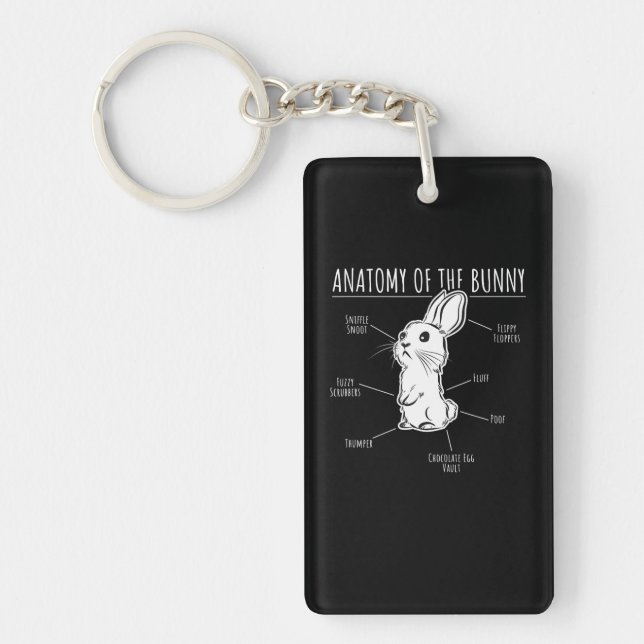 Rabbit Gift |Anatomy Of Bunny Cute Rabbit Pet Love Keychain (Front)