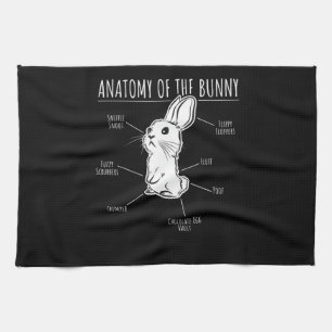 Rabbit Gift  Anatomy Of Bunny Cute Rabbit Pet Love Kitchen Towel