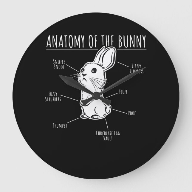 Rabbit Gift |Anatomy Of Bunny Cute Rabbit Pet Love Large Clock (Front)