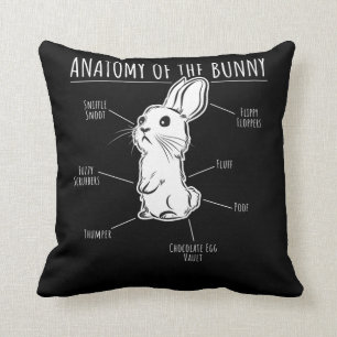 Rabbit Gift  Anatomy Of Bunny Cute Rabbit Pet Love Throw Pillow