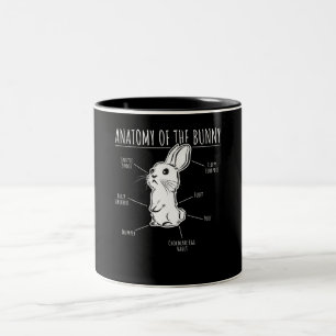 Rabbit Gift  Anatomy Of Bunny Cute Rabbit Pet Love Two-Tone Coffee Mug