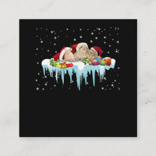 Rabbit Gift   Three Rabbit Really Lovely Christmas Square Business Card