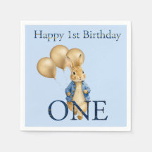 Rabbit Gold Balloons First Birthday 