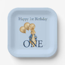 Rabbit Gold Balloons First Birthday 