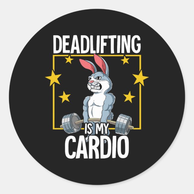 Rabbit Gym Weight Training Deadlift  Classic Round Sticker (Front)