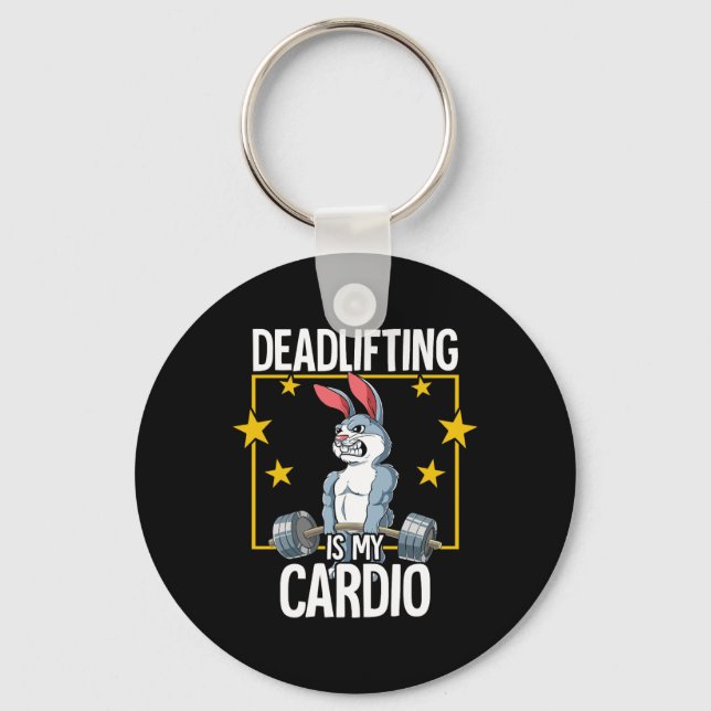 Rabbit Gym Weight Training Deadlift  Keychain (Front)