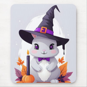 Rabbit Halloween Cute Adorable Funny Animal Magic Mouse Pad