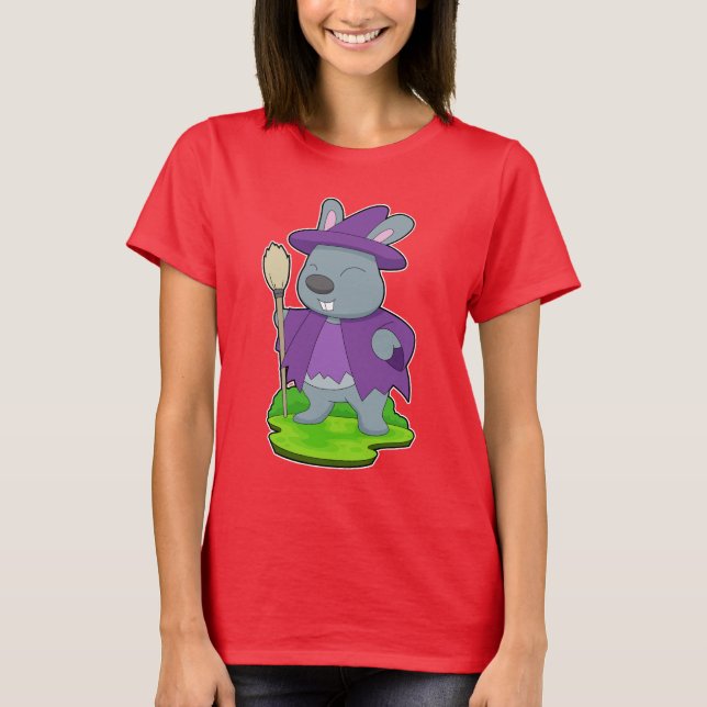 Rabbit Halloween Witch T-Shirt (Front)