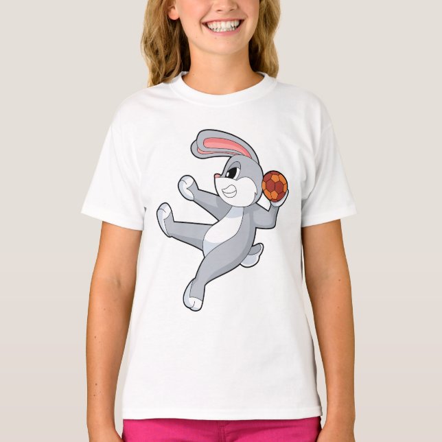 Rabbit Handball player Handball T-Shirt (Front)
