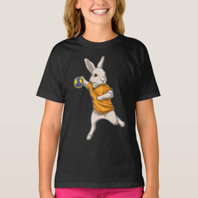 Rabbit Handball player Handball T-Shirt (Front)