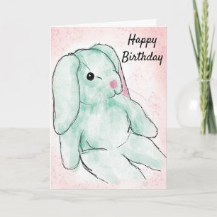 Rabbit Happy Birthday Card