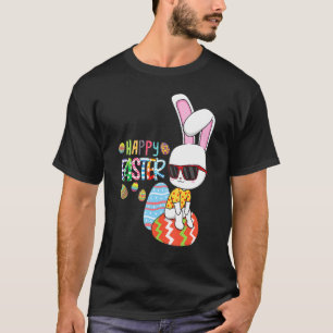 Rabbit Happy Easter Day Eggs Boys Girls Kids Cute  T-Shirt
