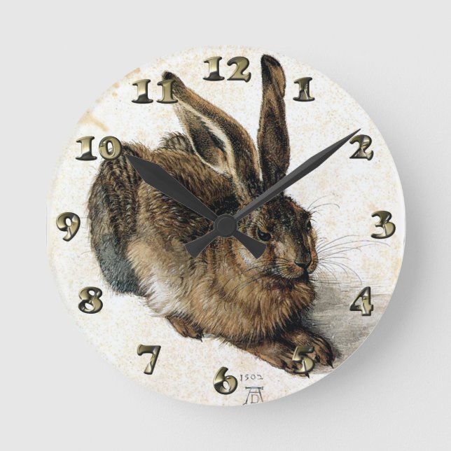 Rabbit Hare in the Snow - Durand Round Clock (Front)