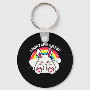 Rabbit I Do Not Give A Fluff Keychain