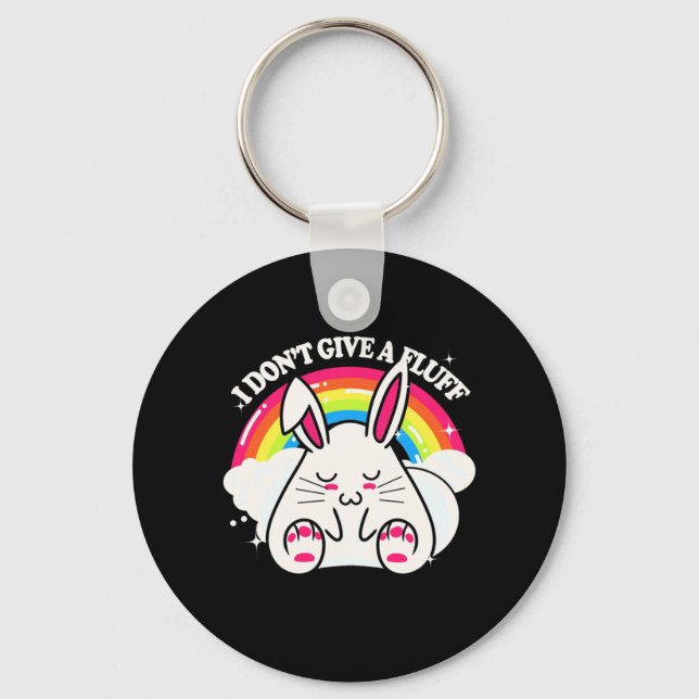 Rabbit I Do Not Give A Fluff Keychain (Front)