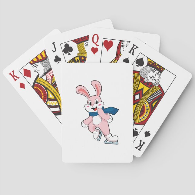 Rabbit Ice skating Ice skates Playing Cards (Back)
