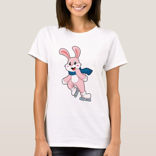 Rabbit Ice skating Ice skates T-Shirt (Front)