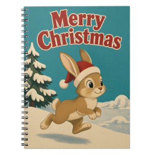 Rabbit Icy Yard Animal Christmas Notebook