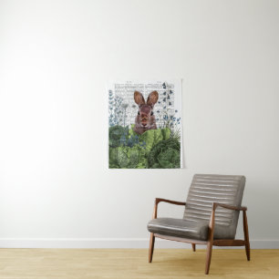 Rabbit in a Cabbage Patch Tapestry