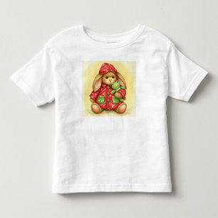 Rabbit in a Red Raincoat with a Frog, by Natasha Toddler T-shirt