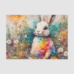 Rabbit in a Wildflower Meadow Decoupage Tissue Paper