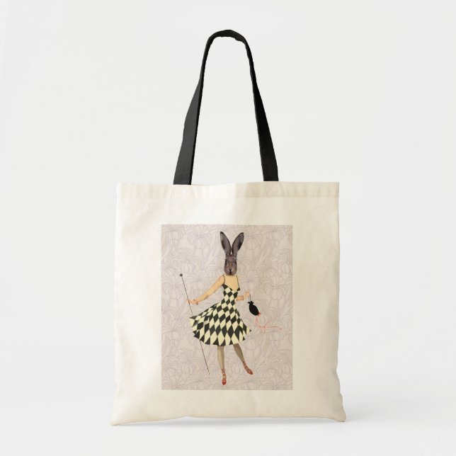 Rabbit in Black White Dress 2 Tote Bag (Front)