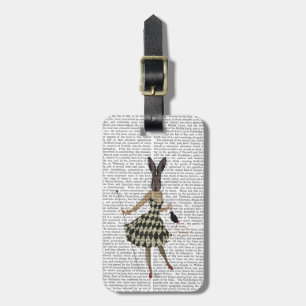 Rabbit in Black White Dress Luggage Tag