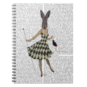 Rabbit in Black White Dress Notebook