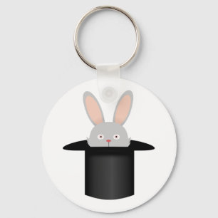 Rabbit in hat keychain