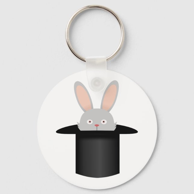 Rabbit in hat keychain (Front)