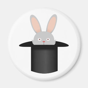 Rabbit in hat magnet