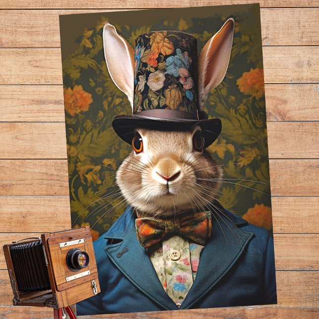 Rabbit in Suit and Hat 1 Decoupage Paper (Creator Uploaded)