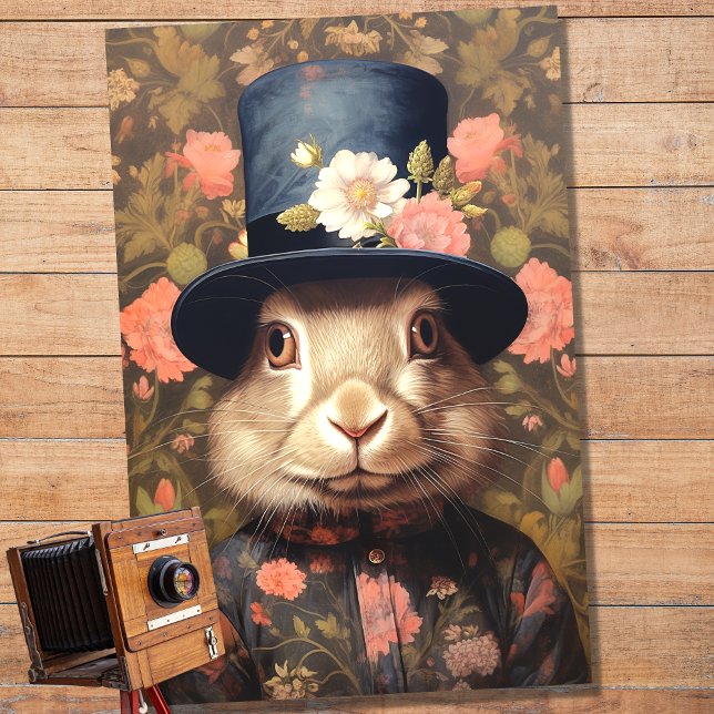 Rabbit in Suit and Hat 4 Decoupage Paper (Creator Uploaded)