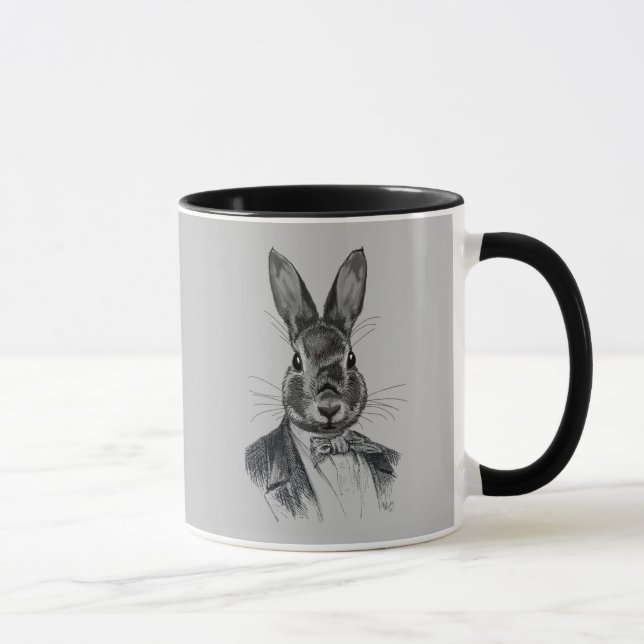 Rabbit In Suit Portrait Mug (Right)