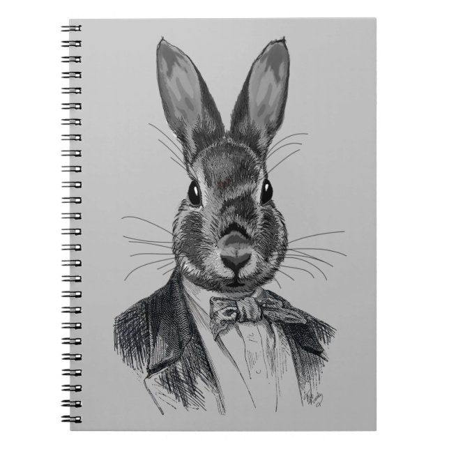 Rabbit In Suit Portrait Notebook (Front)