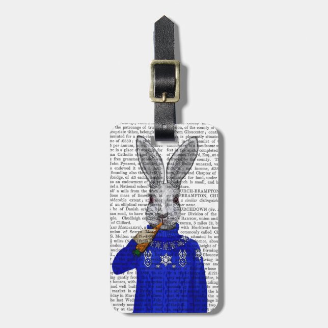Rabbit In Sweater 2 Luggage Tag (Front Vertical)